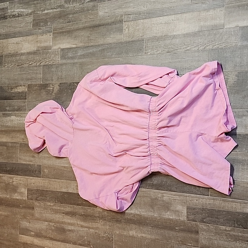 Pink hooded long sleeve romper/ swim suit cover up/ pajamas - Picture 10 of 10
